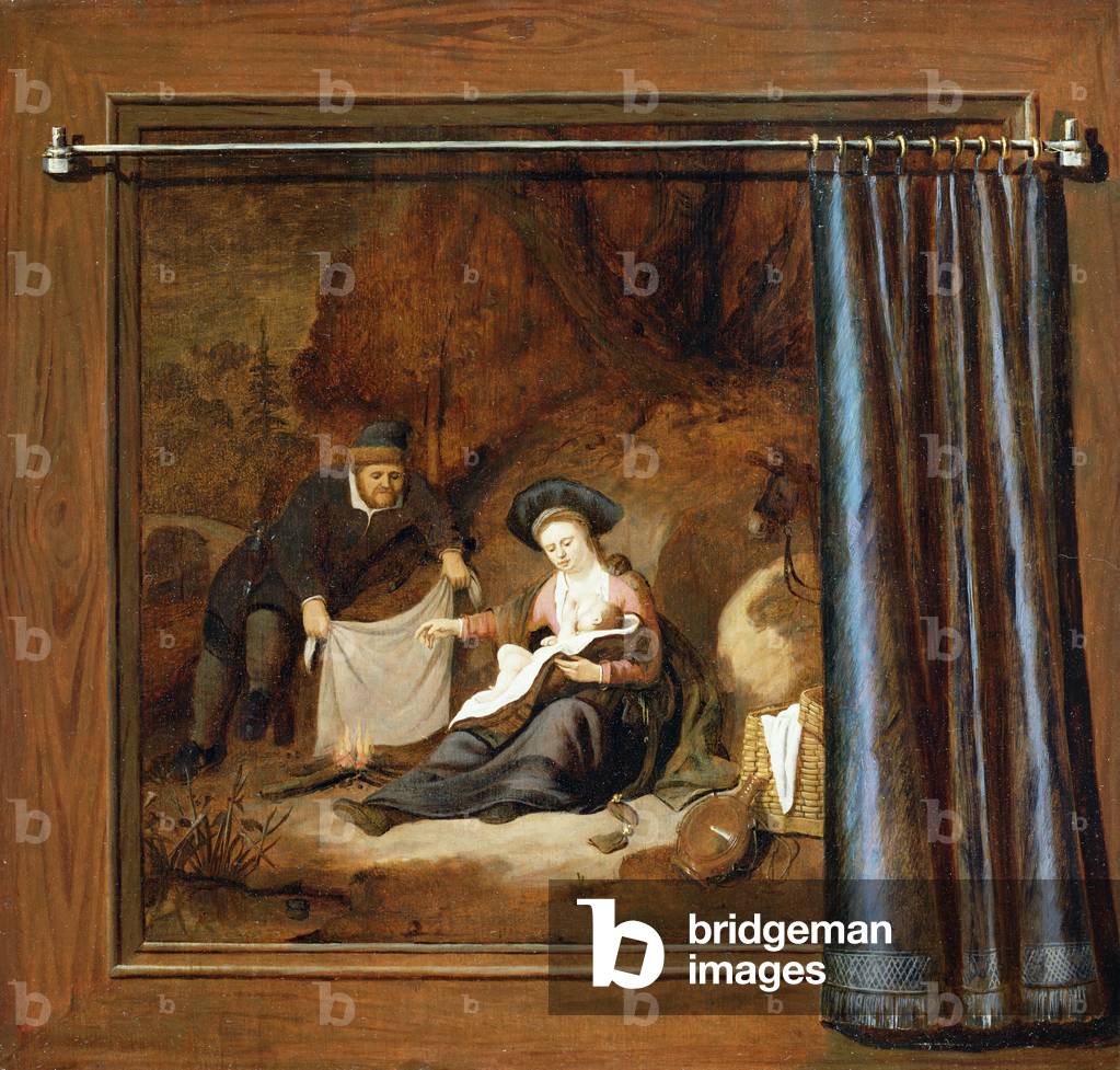 A trompe l'oeil of The Rest on the Flight into Egypt, 17th century