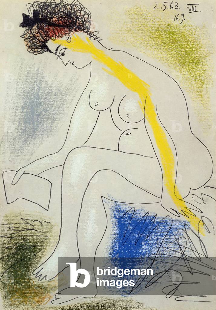 Seated Nude, 1963 (pastel & pencil on paper)