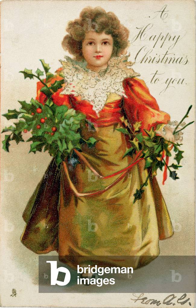Girl in a Yellow Dress, Victorian card