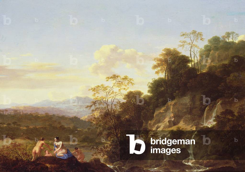 Landscape with Nymphs (oil on panel)