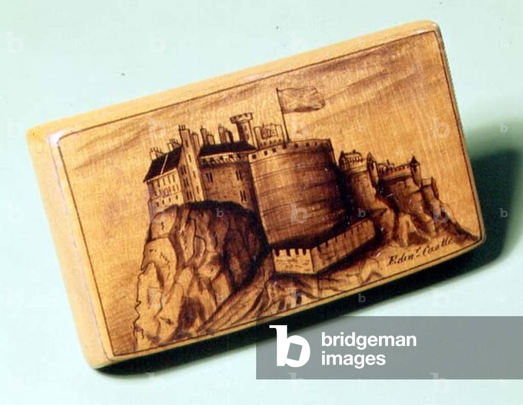 Mauchline snuff box, hand-painted, Scottish, 1810