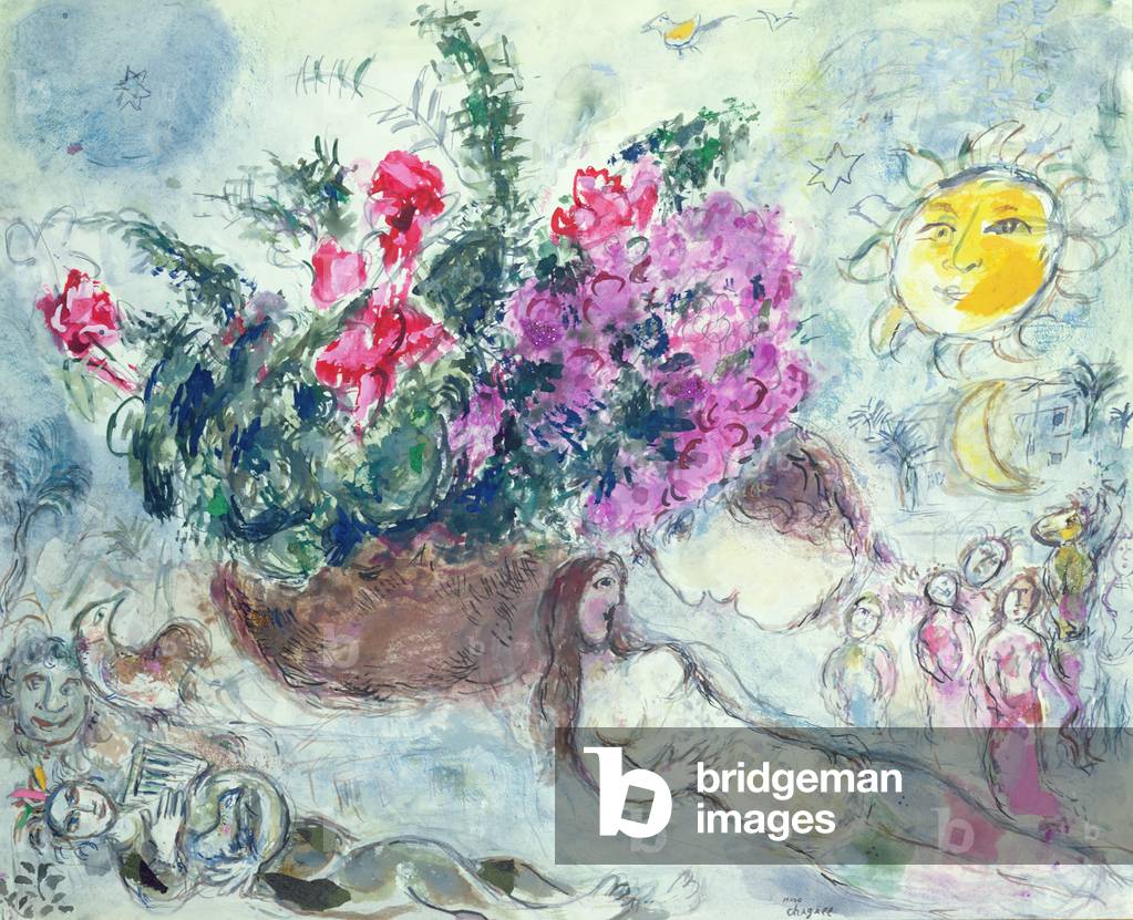 "Il cestino intorno «Il flauto magico»" 1965 di Marc Chagall