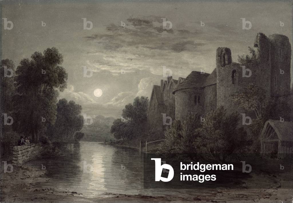 Allington Castle, near Maidstone, Kent; Moonlight