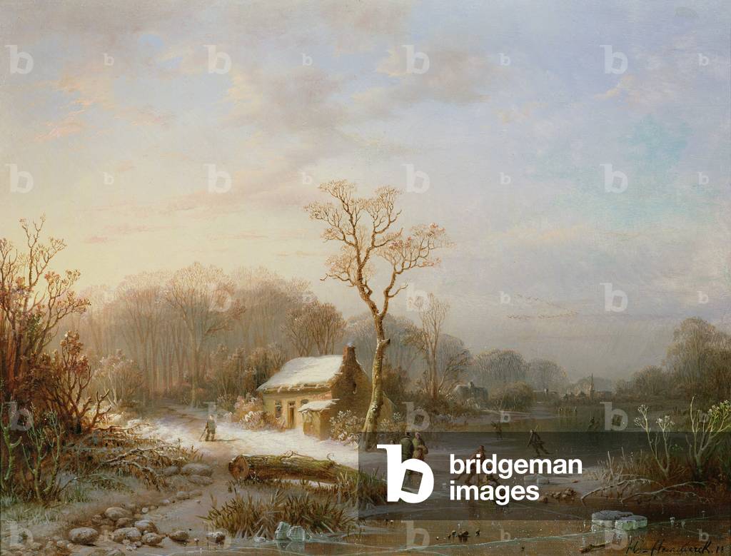 Skating scene, 19th century