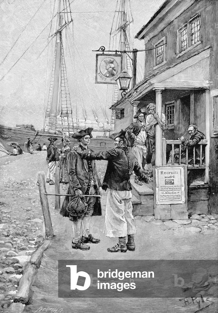 Brownejohn's Wharf, New York, illustration from 'Old New York Taverns' by John Austin Stevens, pub. in Harper's Magazine, 1890 (litho)