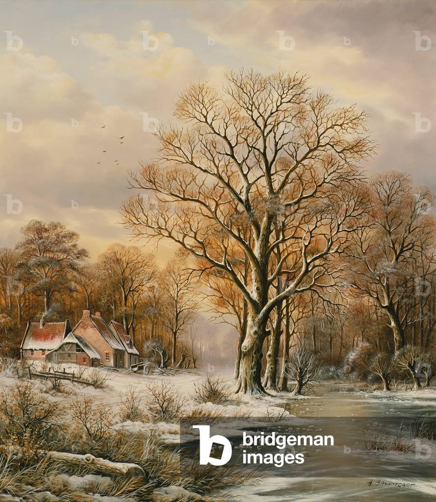 Farmstead in the snow