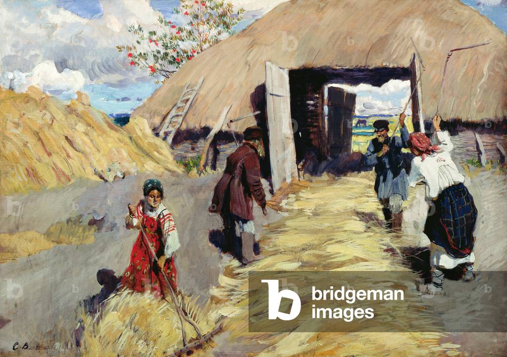 Dreschfußboden, 1916 (Öl auf Leinwand)