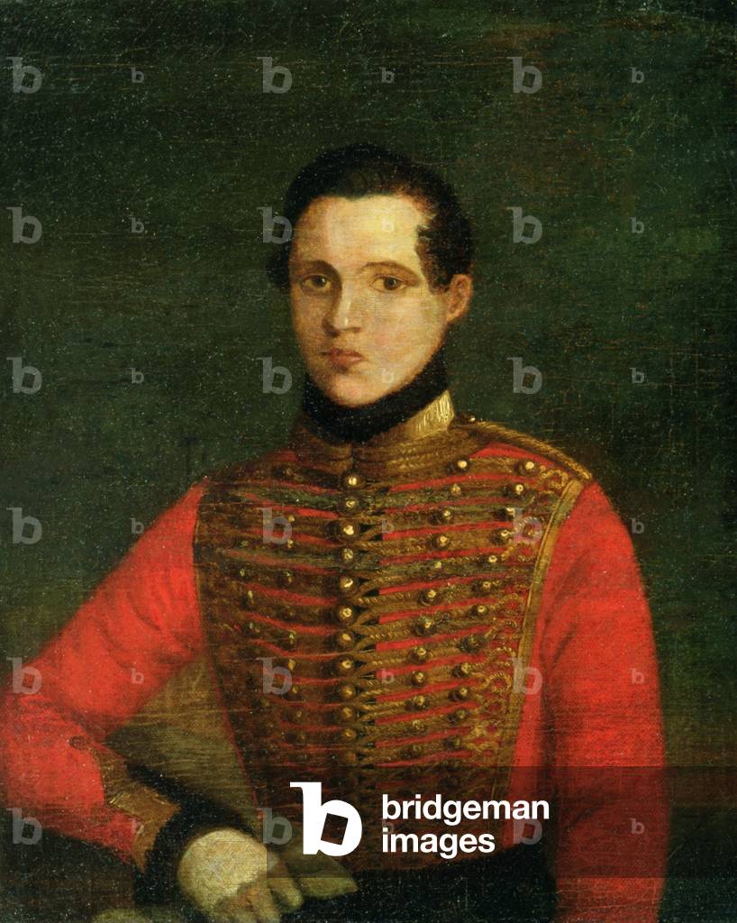 Bild von Gemälde "porträt von dem Dichter Michail Lermontov", 19. Jahrhundert von A. Chelyshev