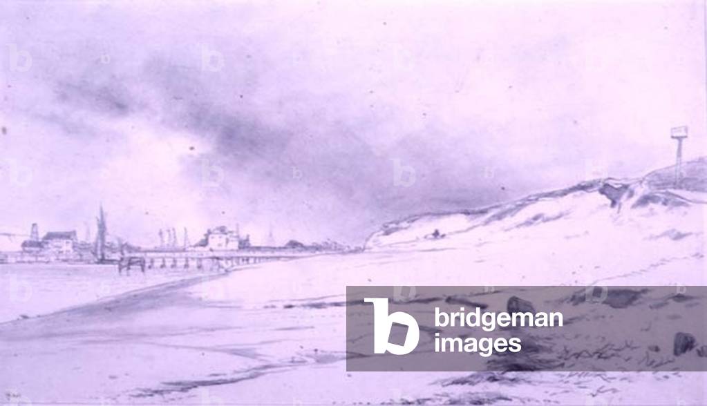 River Bank, with Jetty and buildings
