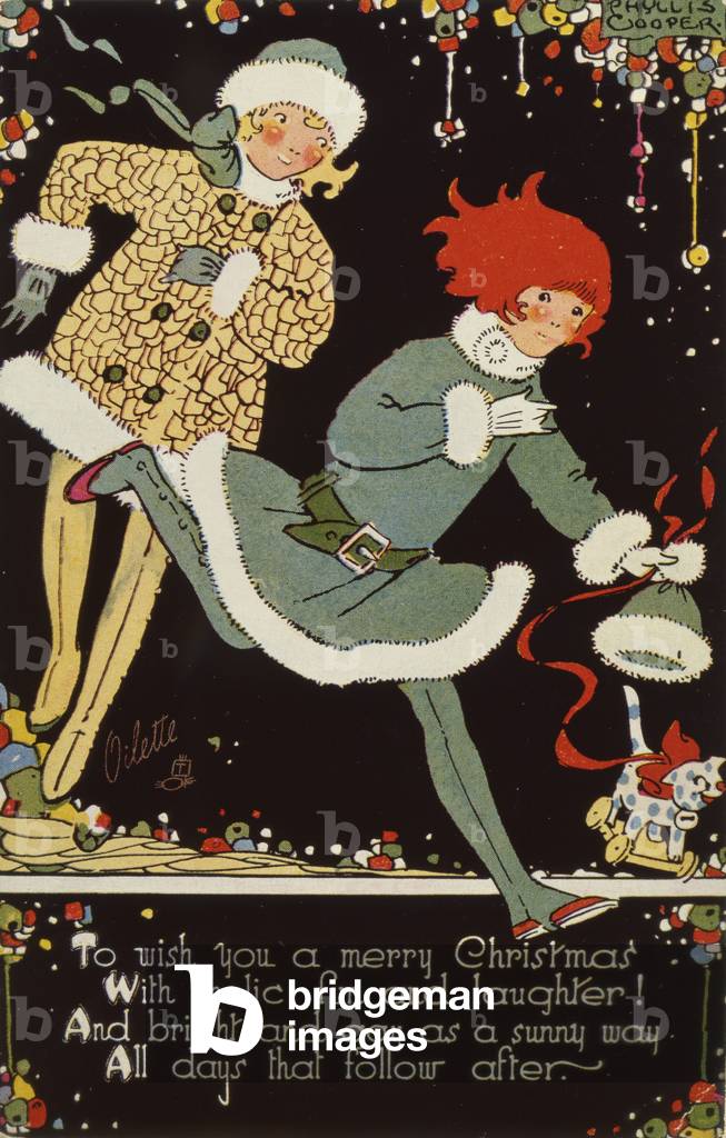 Merry Christmas!, Christmas card (colour litho)