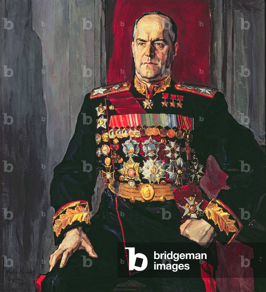 Portrait of Marshal Georgy K. Zhukov (1896-1974) 1945 (oil on canvas)