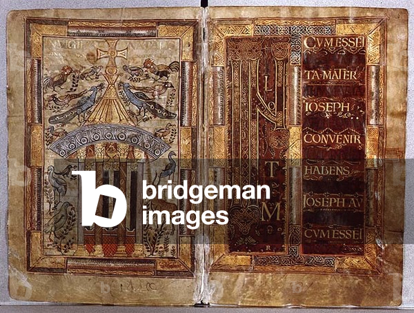 Nouv Acq Lat 1203 f.3v-4 First page of text, Carolingian art, Percopes