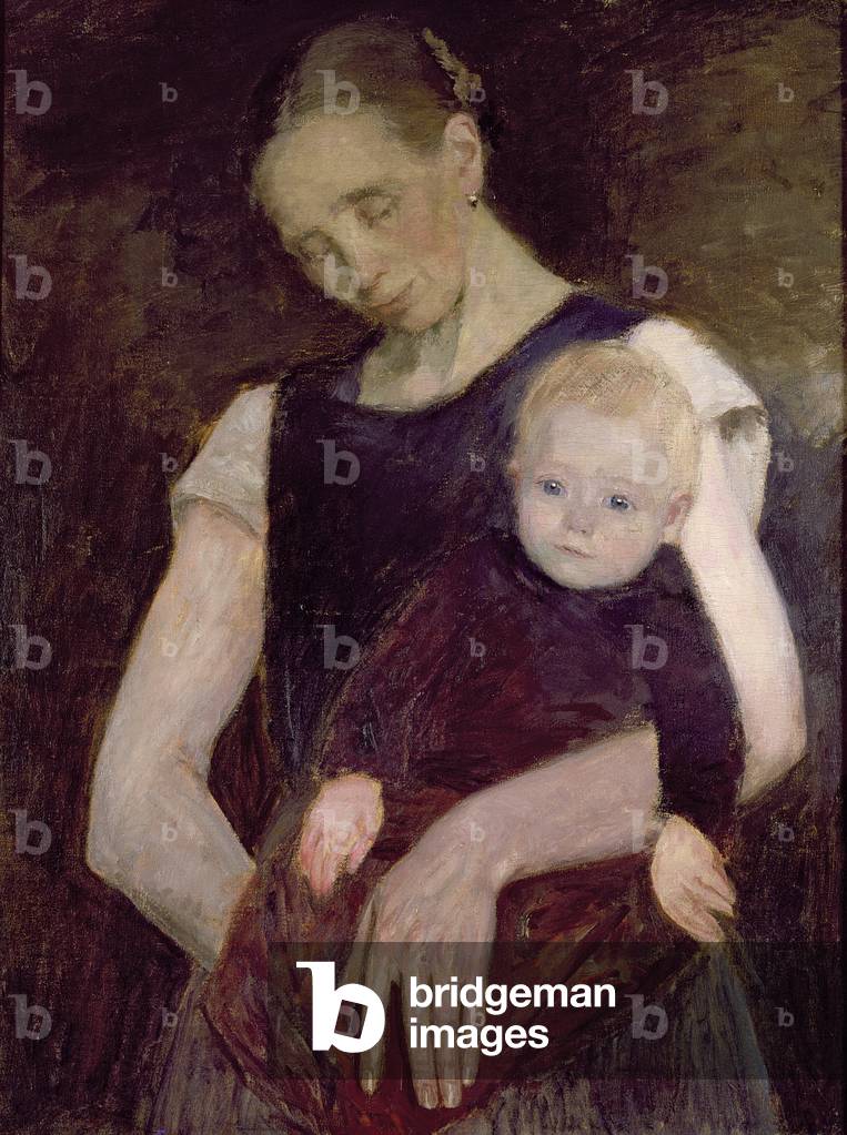 Bäuerin und Kind aus dem Moor