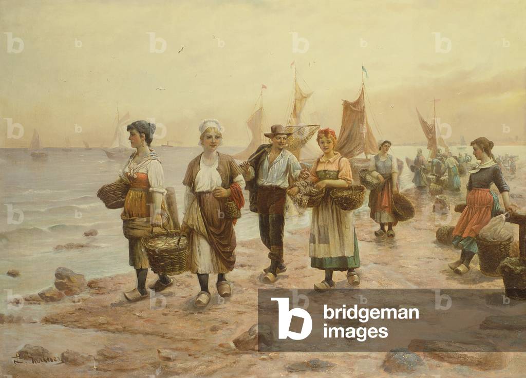 Les pêcheurs sont de retour, C19th Siècle par L. Gartner
