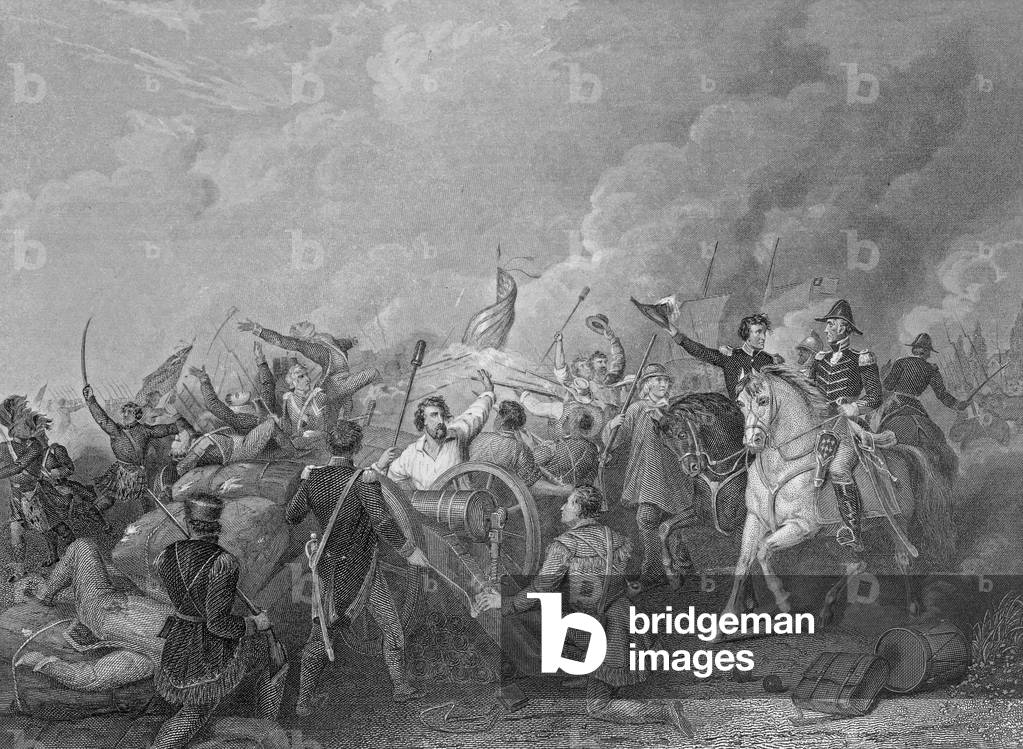 Battle of New Orleans, 8th January 1815, from 'Gleason's Pictorial', 1854 (engraving) (b&w photo)