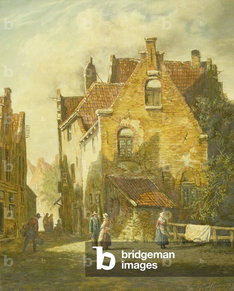 Straßenszene (Öl auf Leinwand)