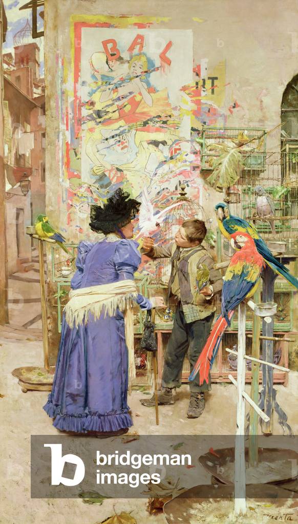 Bild von Gemälde "Vogelverkäufer" von Edouard Menta