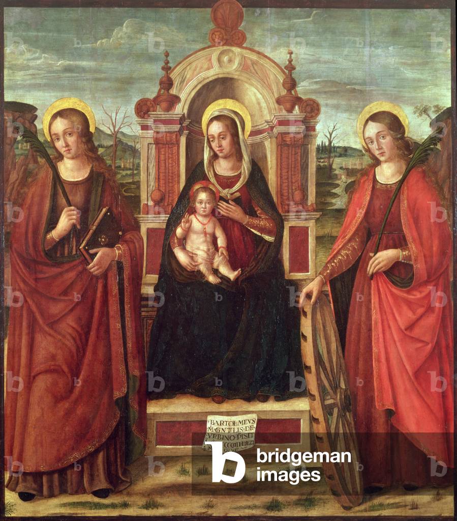 Madonna col Bambino in trono con Santa Caterina d'Alessandria e una santa martire femminile (pannello)