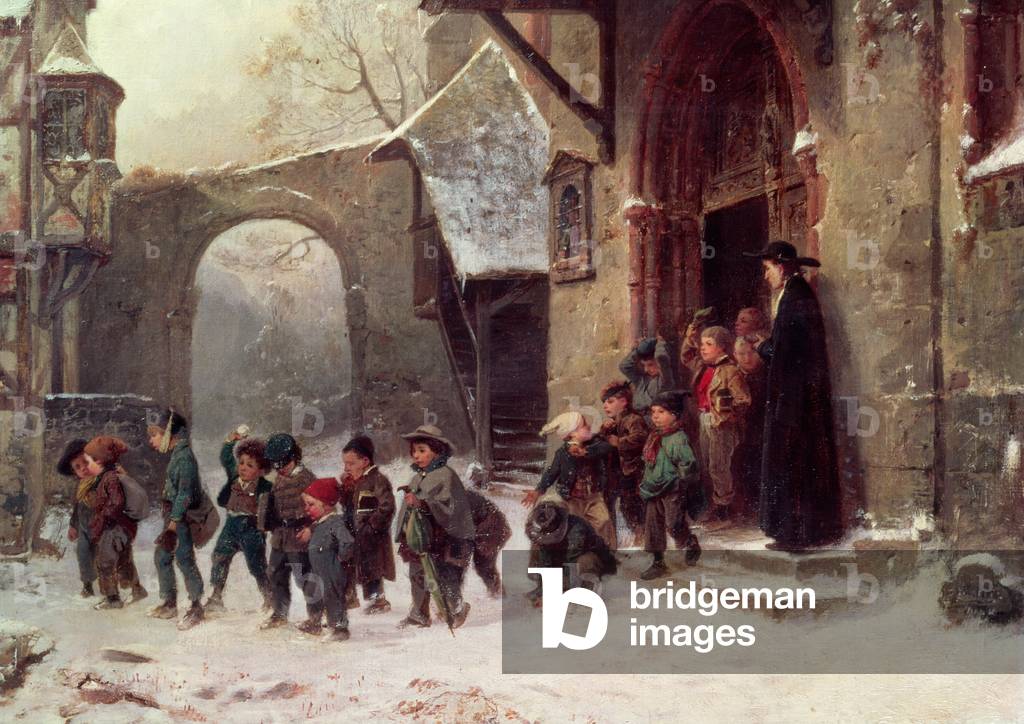 Snow Scene: Children Leaving School, c.1853