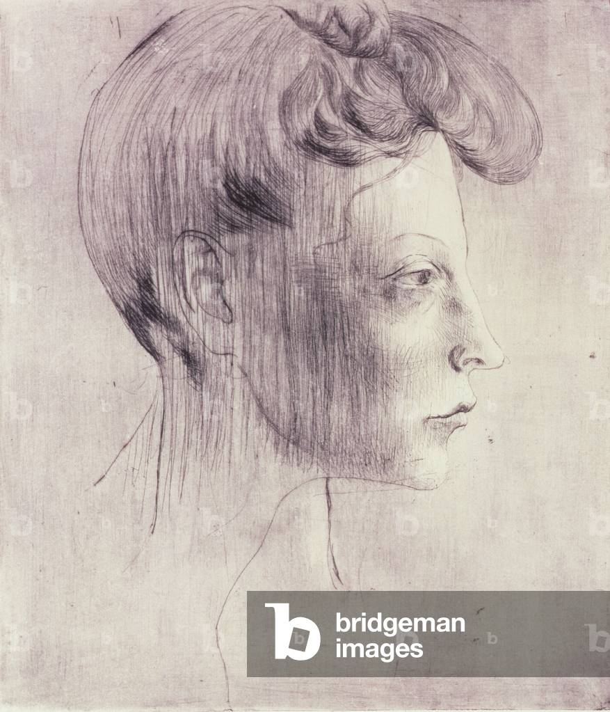 Testa di donna di profilo, 1905 (incisione)