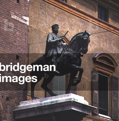 Nicolo III d'Este (1393-1441), equestrian statue, reproduction of the 15th century original, by Giacomo Zilocchi, 1926 (bronze)