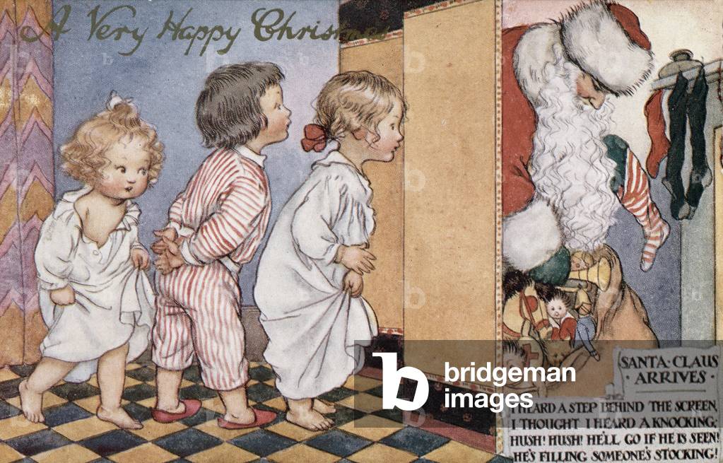 Immagine di Stampa "Arriva Babbo Natale", 20th Secolo di Susan Beatrice Pearse