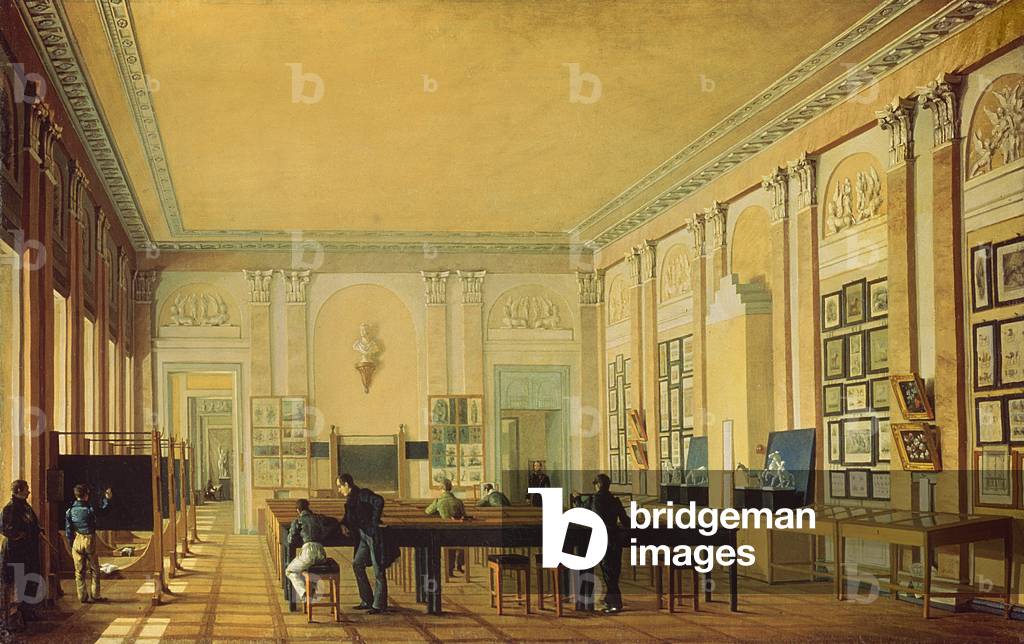 Gemälde Atelier in der Moskauer Kunstschule, um 1830 (öl auf leinwand)