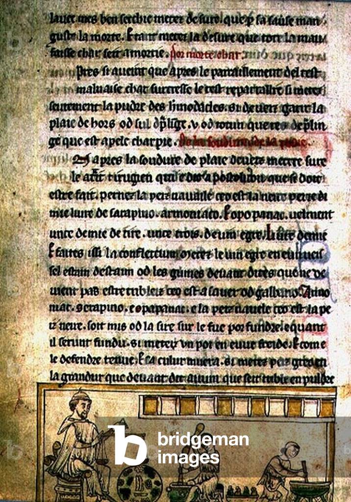 Ms.O.1.20.f.240r An Apothecary's workshop, from ' De Nominibus Herbraicis' (vellum)