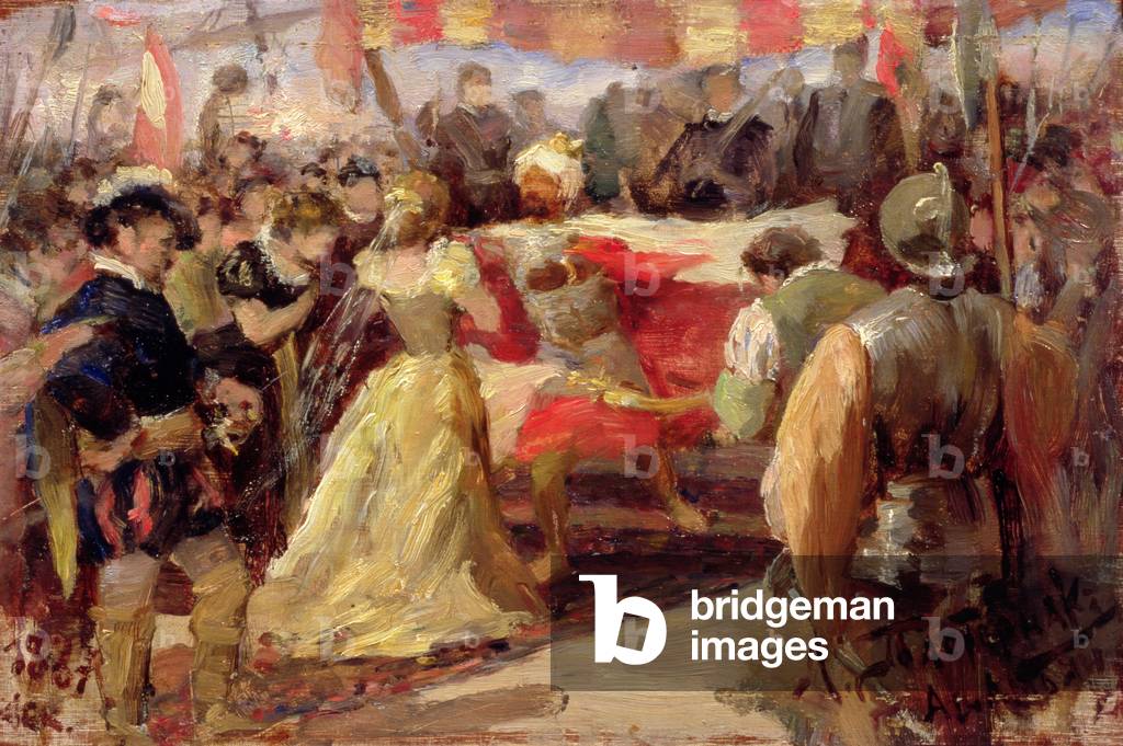 Bühnenbild für 'Othello' von William Shakespeare, 1887 (öl auf holz)