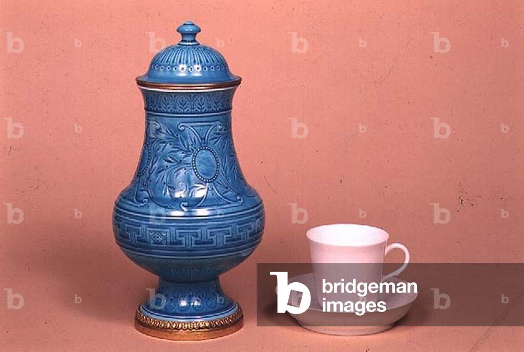Sevres vase, 1883 and coffee cup and saucer, 1872 (ceramic)