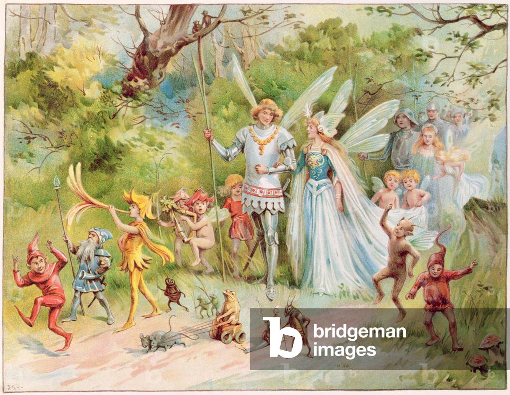 Immagine di Stampa ""L'arrivo del Re e della Regina nel Paese delle Fate" (illustrazione dell'inizio del XX se