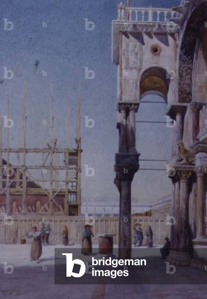 View from the Portico of St. Mark's Venice, Showing the Rebuilding of the Campanile, 1908