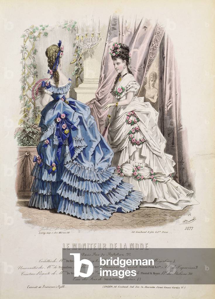 "Modeteller von 'Le Moniteur de la Module' (Farbe litho)", 19. Jahrhundert von French School