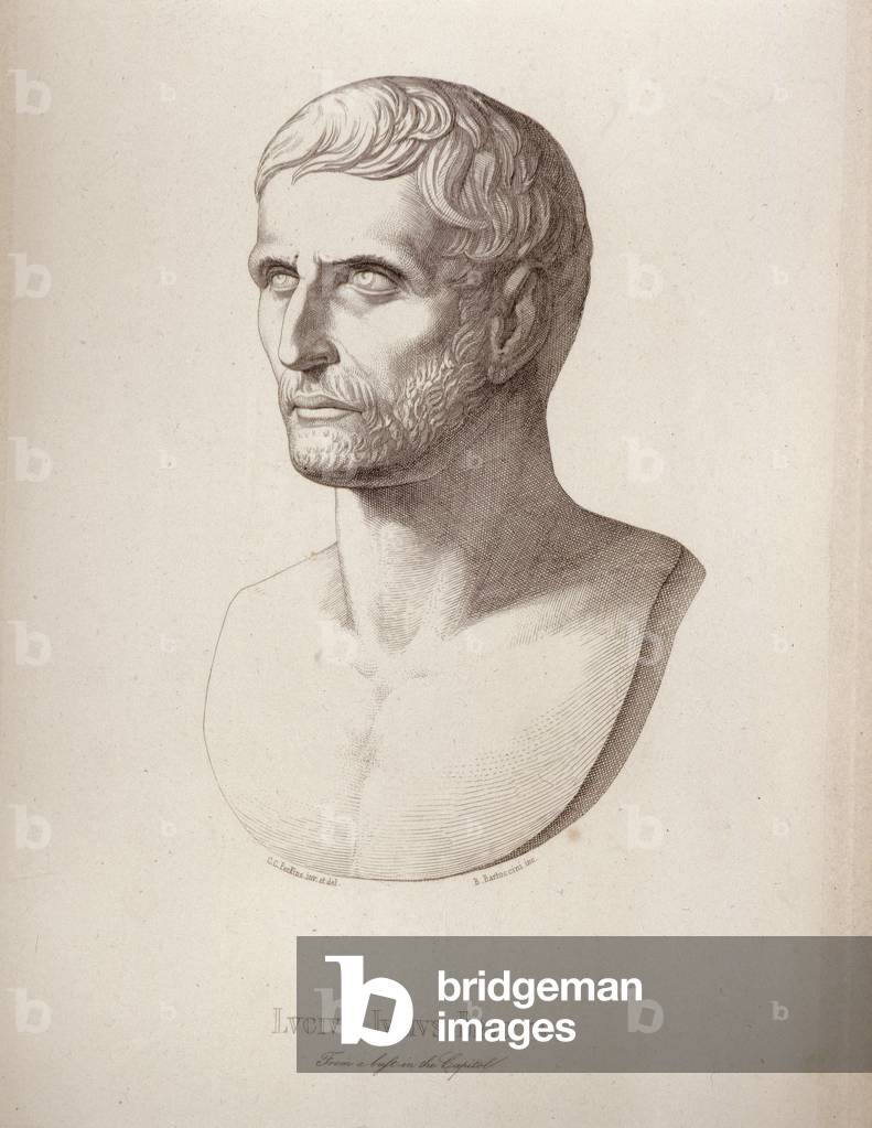 Portrait of Lucius Junius Brutus, engraved by B.Barloccini, 1849 (engraving)
