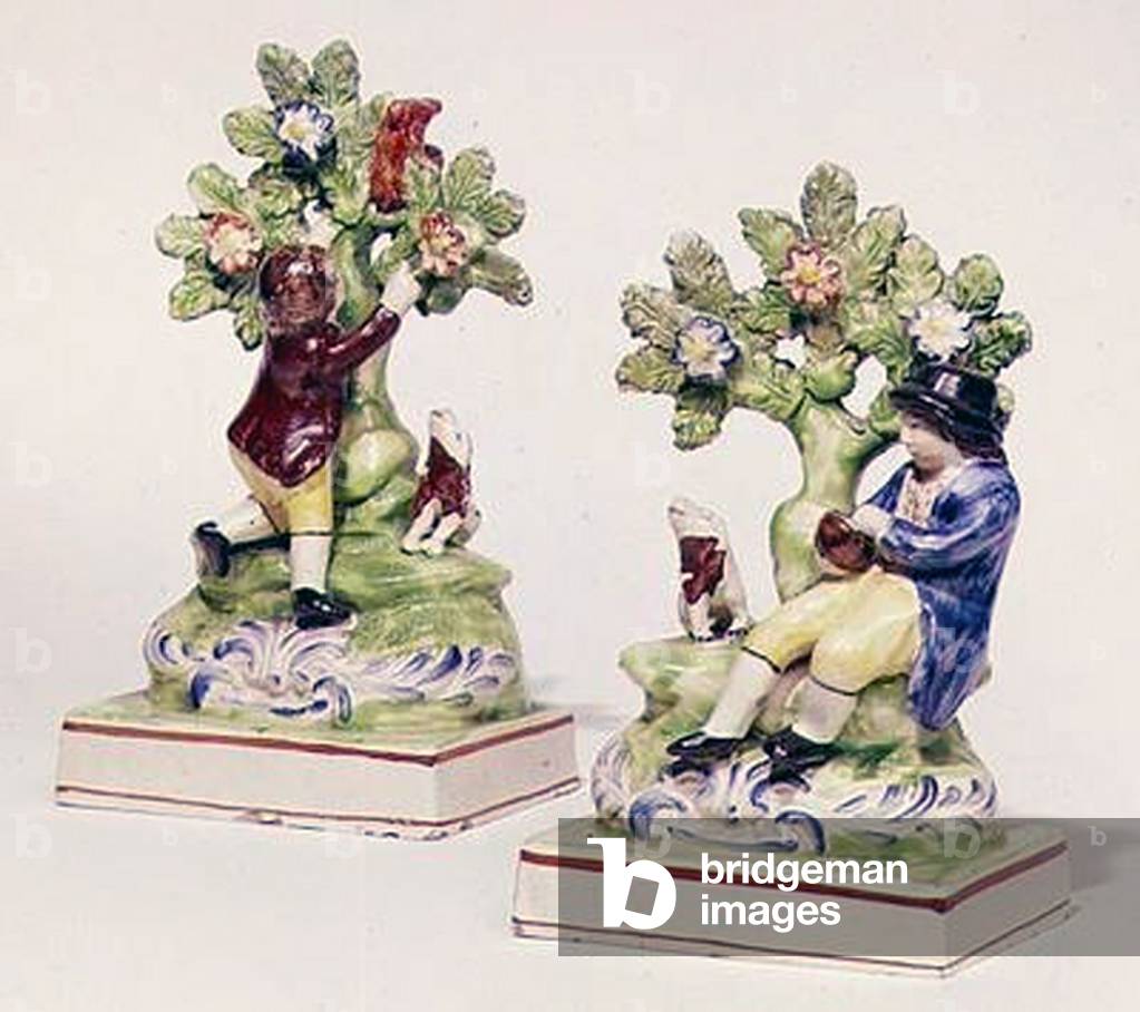 Staffordshire pair of birdnesting groups, c.1810 (ceramic)