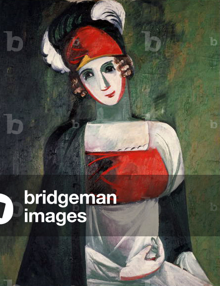 Bild von Gemälde "lady in ein rot Bonnet 1910 (öl auf leinwand)", 1910 von Natalia Goncharova