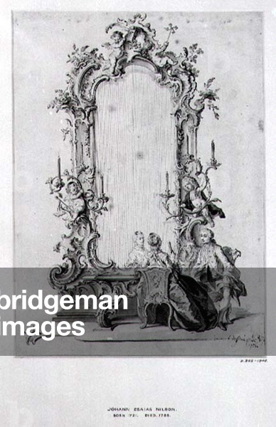 Pier glass by John Nilson (1721-1788) (b/w engraving)
