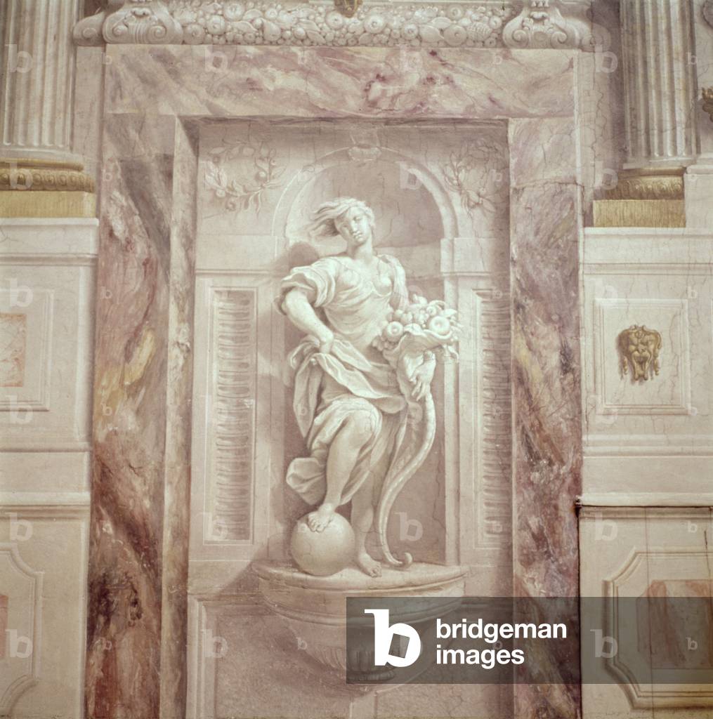 Decorative figure in grisaille, 1638-44 (fresco)
