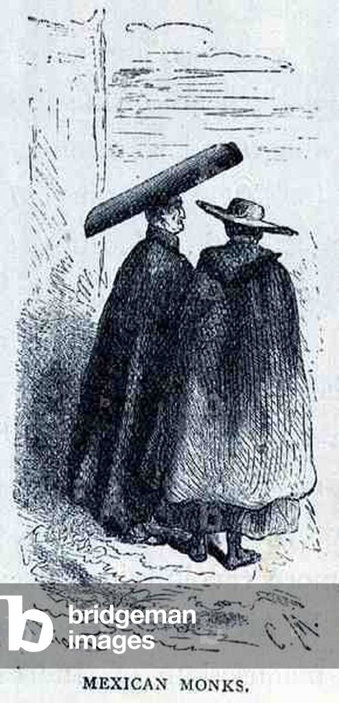 Mexican Monks, from 'The Ancient Cities of the New World', by Claude-Joseph-Desire Charnay, pub. 1887 (engraving)