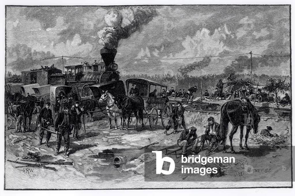After the Battle of Seven Pines, June 1862, from 'Battles and Leaders of the Civil War', engraved by John Whitney (1840-91), 1888 (engraving) (b&w photo)