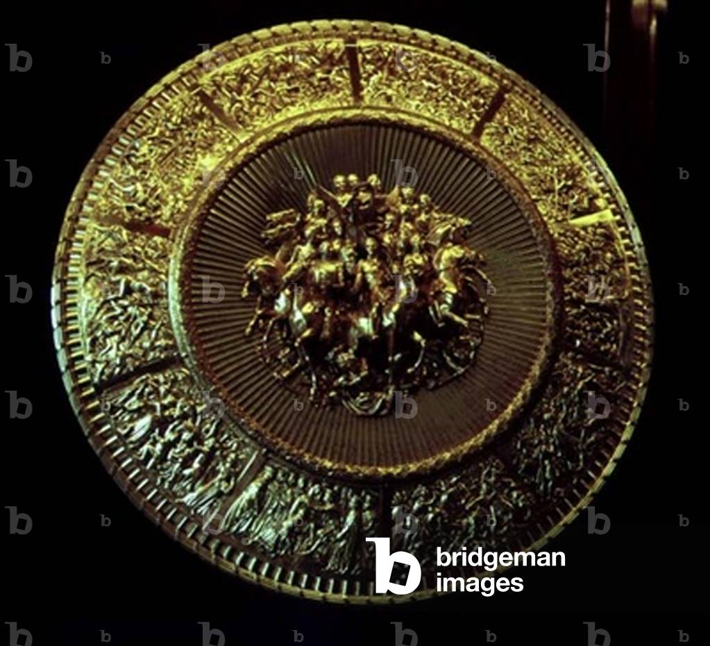 Image of Wellington Shield, gilt, made by Benjamin Smith for