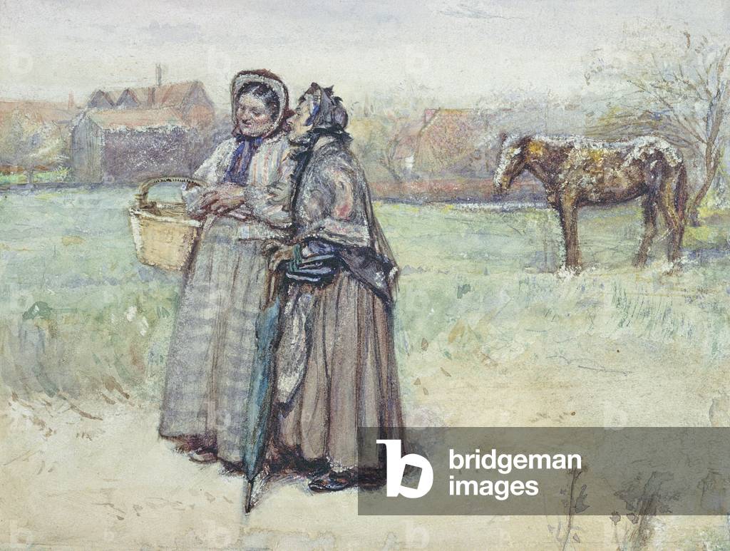 "Der Klatsch und Tratsch (w/c)", C19. Jahrhundert von George John Pinwell