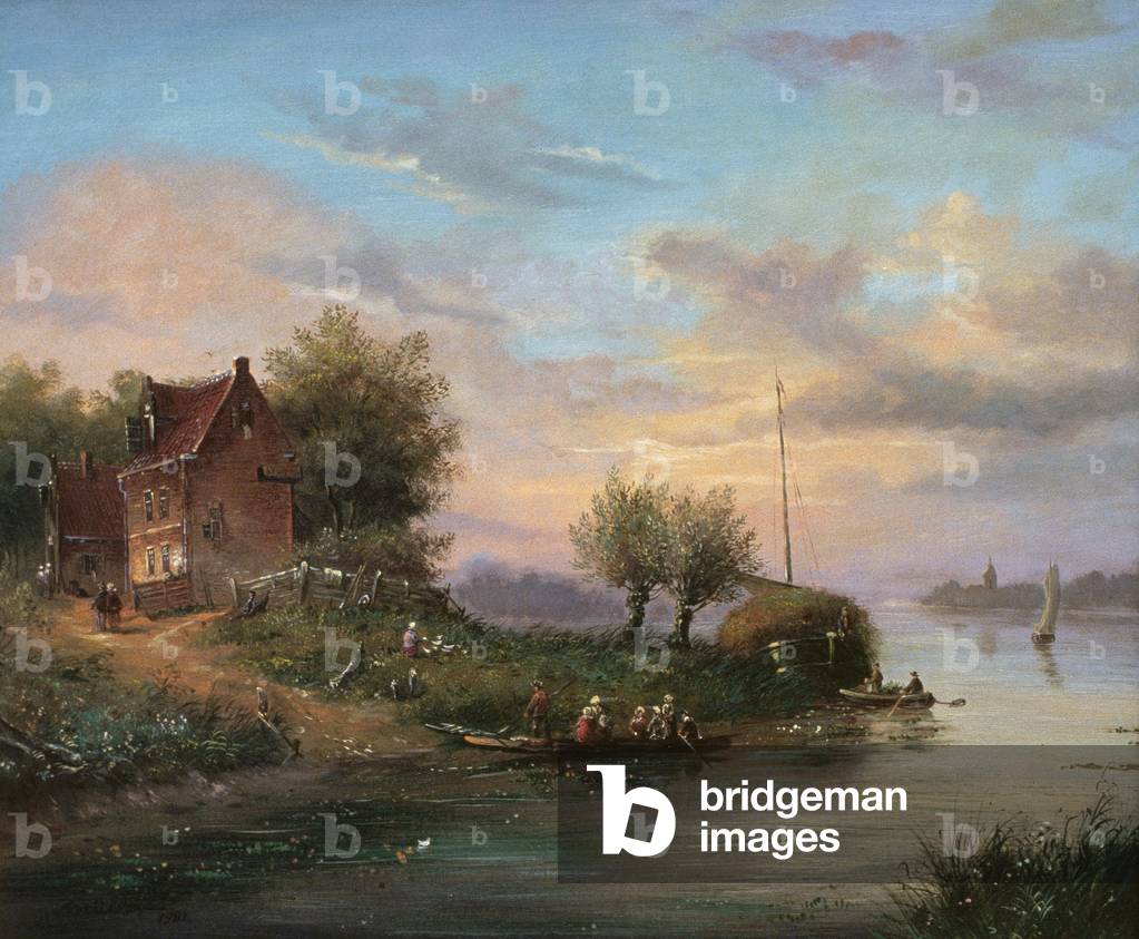Image de Peinture représentant Scène de bateau, C20th Siècle par Leon Feyen