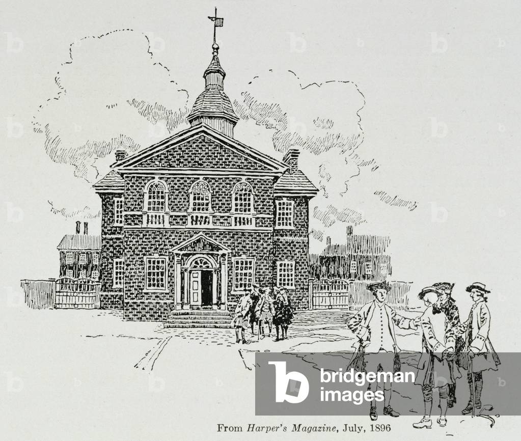 Carpenter's Hall, Philadelphia, where the First and Second Continental Congresses held their sessions, from Harper's Magazine, 1896 (litho)