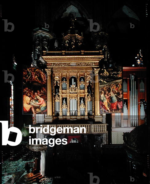 View of The Organ, (1559-1602) (mixed media) made by Giuseppe Meda (fl.1551 d.1599) Ambrogio Giovanni Figino (1548-1608) and Camillo Procaccini (1555-1629)