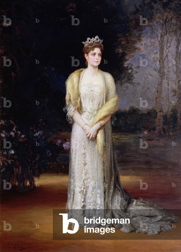 Immagine di Dipinto "Ritratto di Imperatrice Alexandra Fyodorovna", 1914 di Jakov Jakovlevich Veber