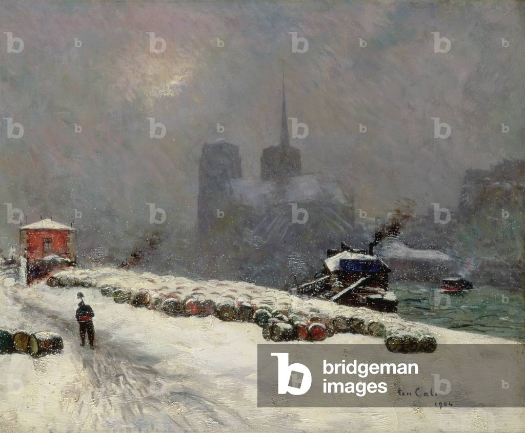 Bild von Gemälde "Notre Dame im Schnee", 1904 von Siebe Johannes Ten Kate