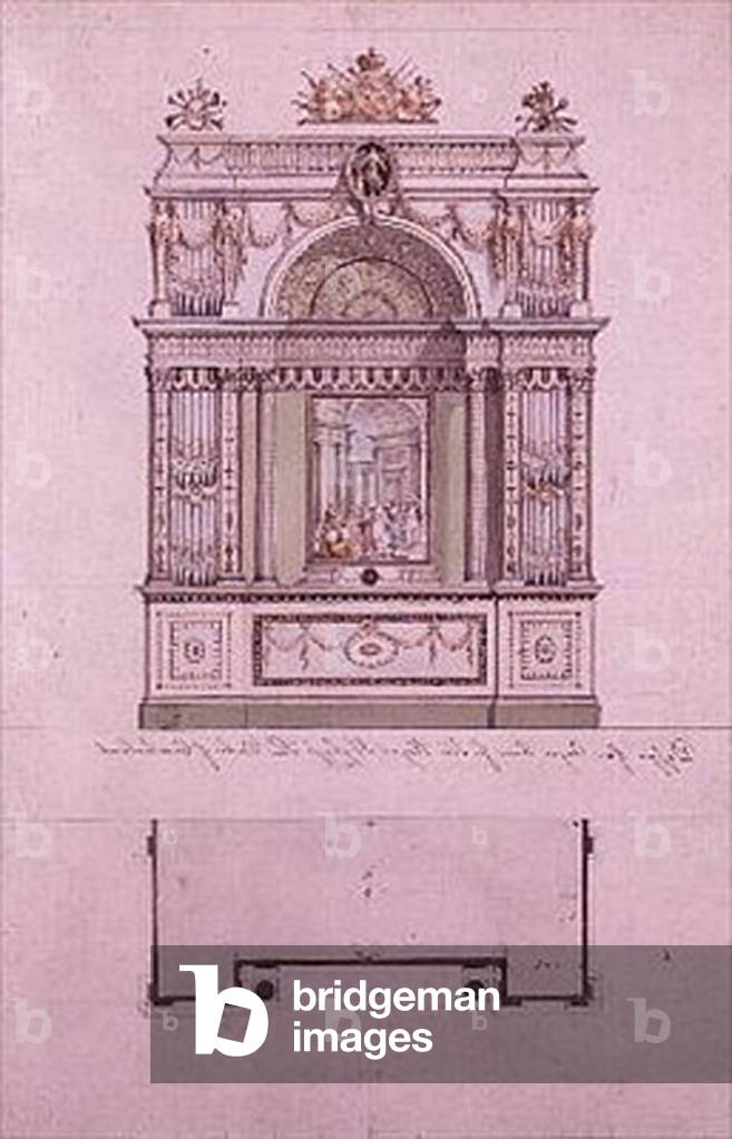 Organ case, design made for the Duke of Cumberland, Adelphi, 2nd May 1781 (litho)
