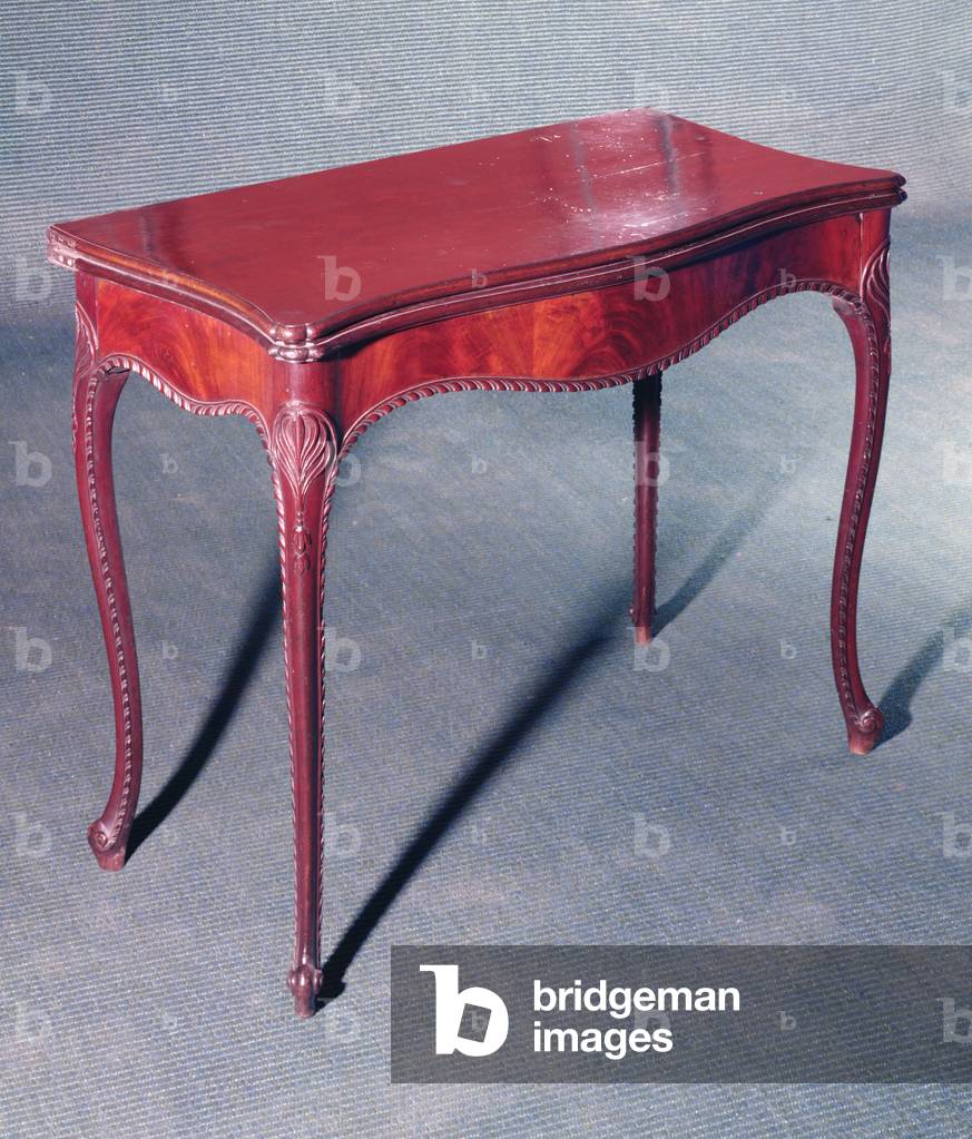 Tavolo da cartoncino intagliato, c.1770 (mogano)