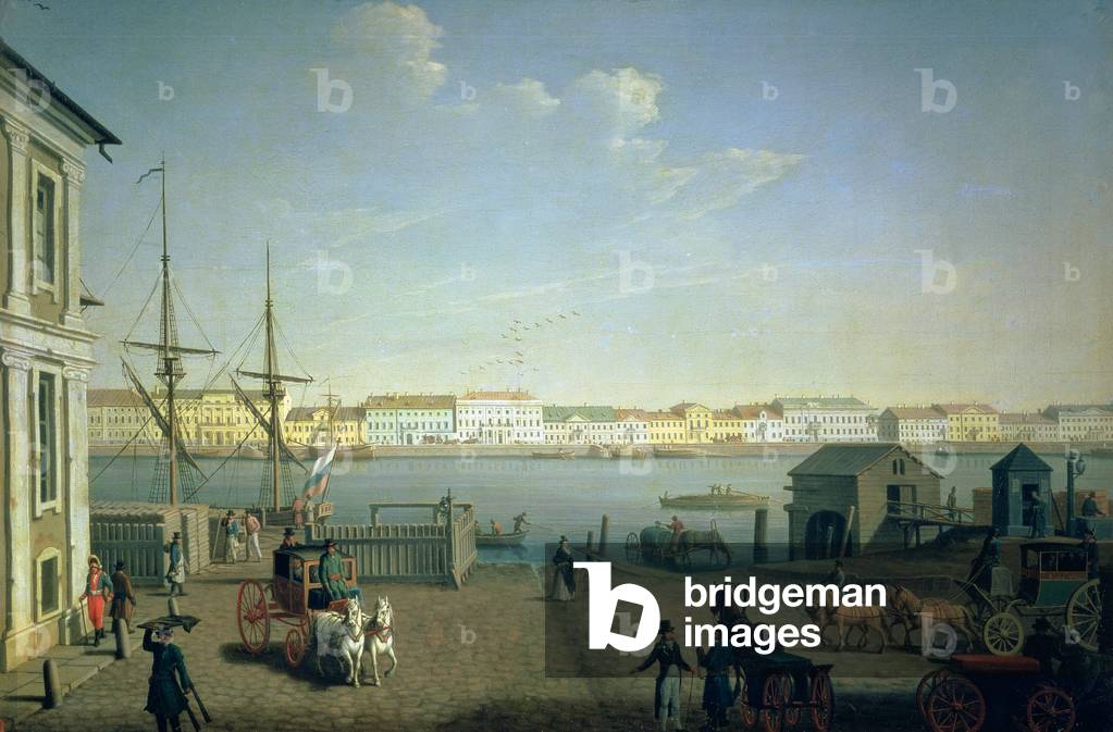 English Shore Street in St Petersburg, 1790s (oil on canvas)